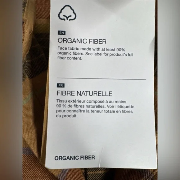 The North Face Shirt Men S Flannel Plaid Orange Multi  Organic Fiber Outdoor NWT - Picture 10 of 15